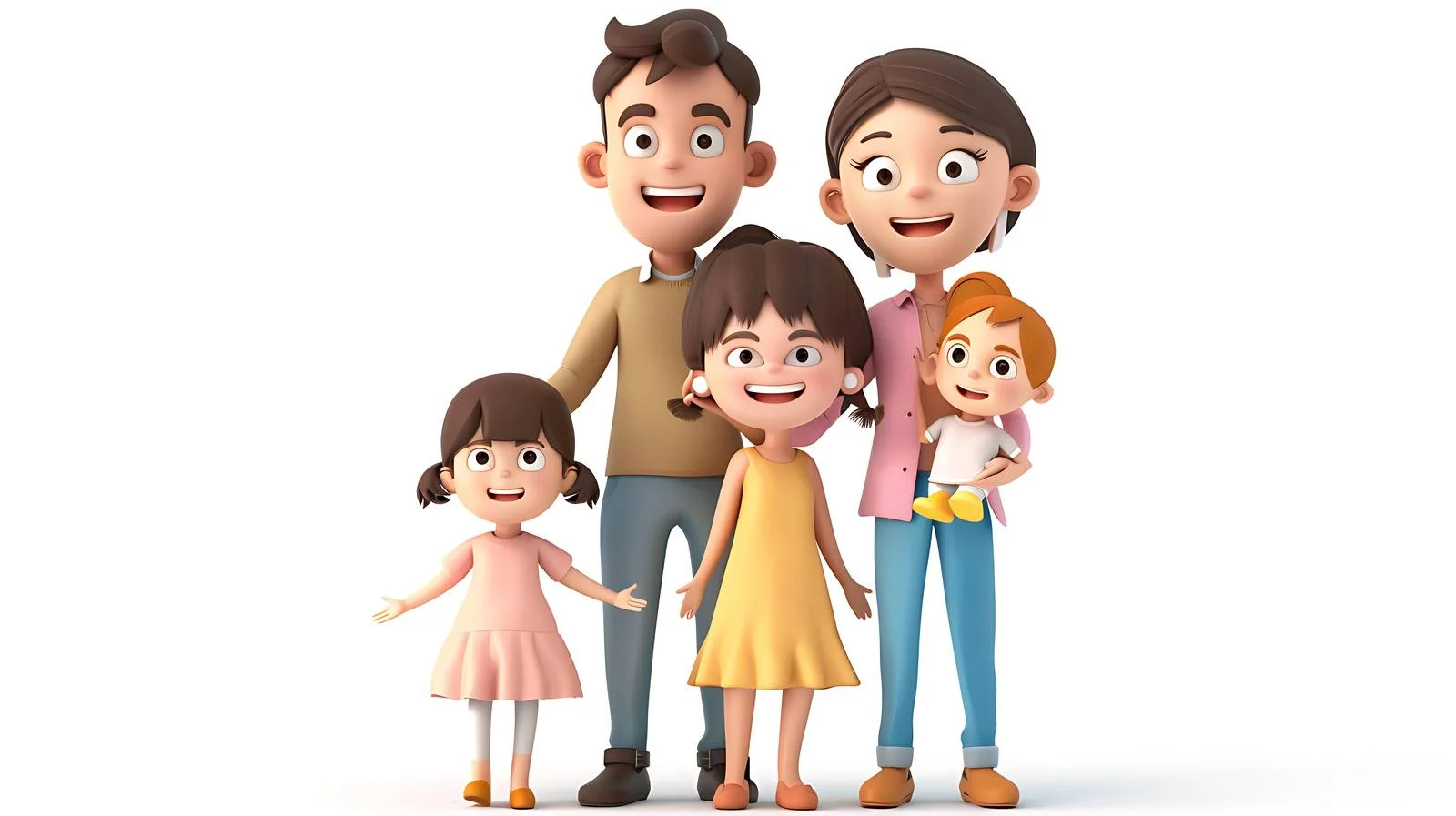 Joyful family outing on white background — free download from Dotvec