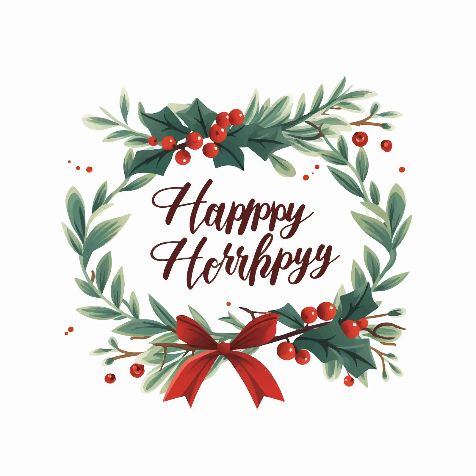 Happy Holidays Calligraphy Inscription Vector Art — free download from Dotvec