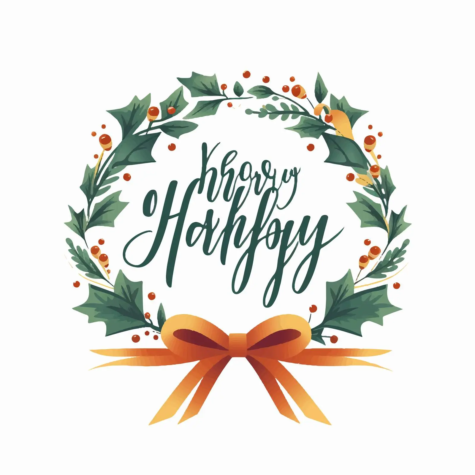 Decorative Calligraphy for Happy Holidays Inscription — free download from Dotvec