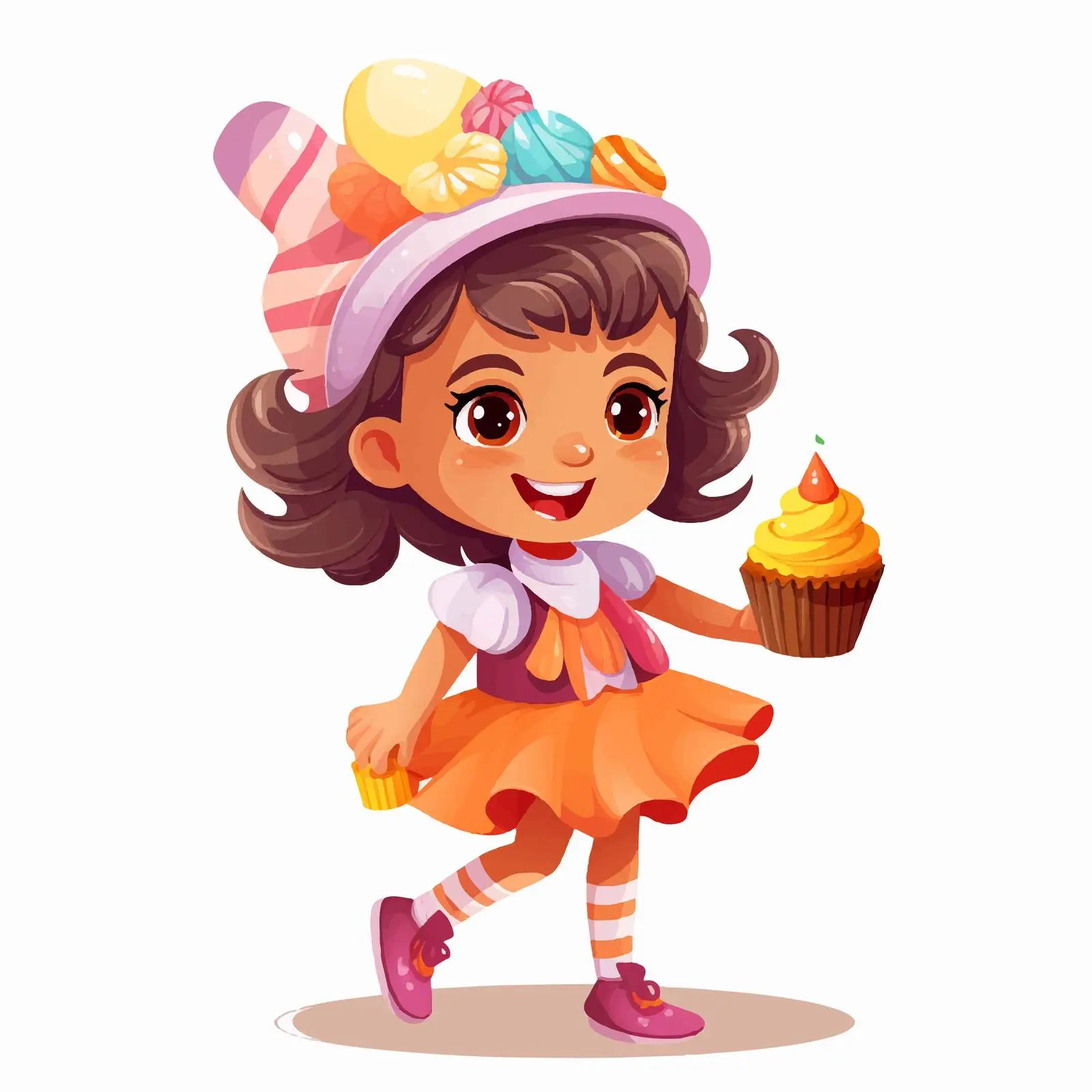 Happy Kid in Funny Cupcake Costume — free download from Dotvec