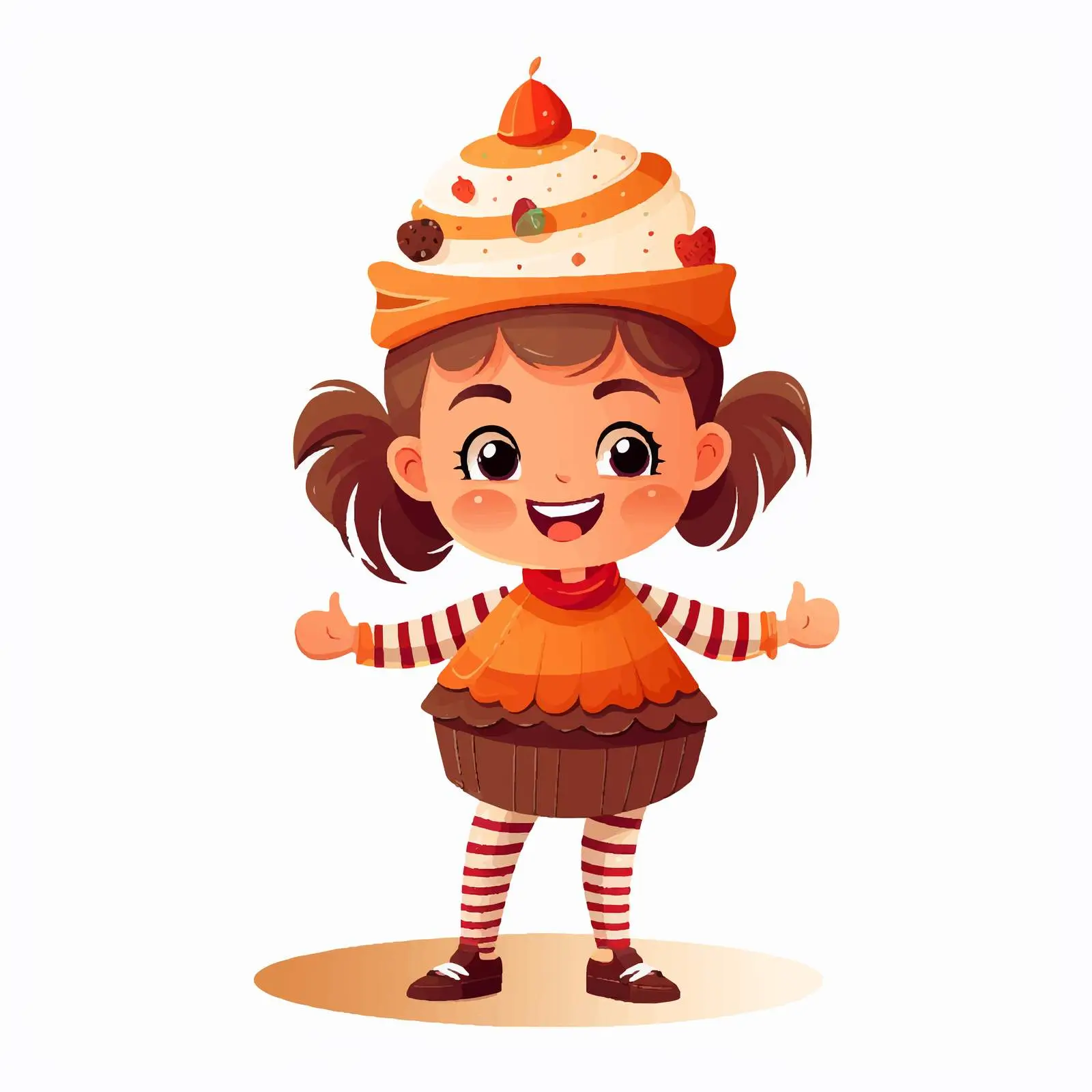 Happy Kid in Funny Cupcake Carnival Costume – free carnival fun image from Dotvec