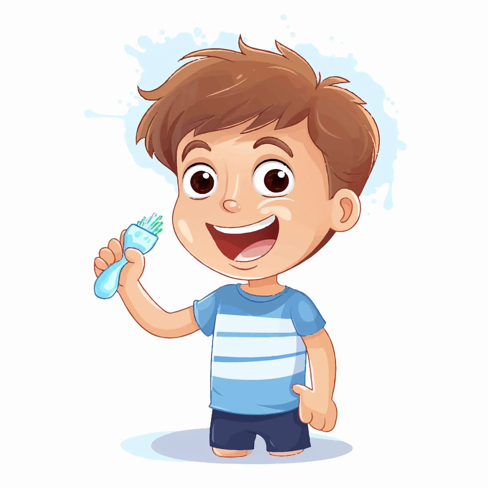 Kid Flossing and Brushing Teeth Illustration — free download from Dotvec