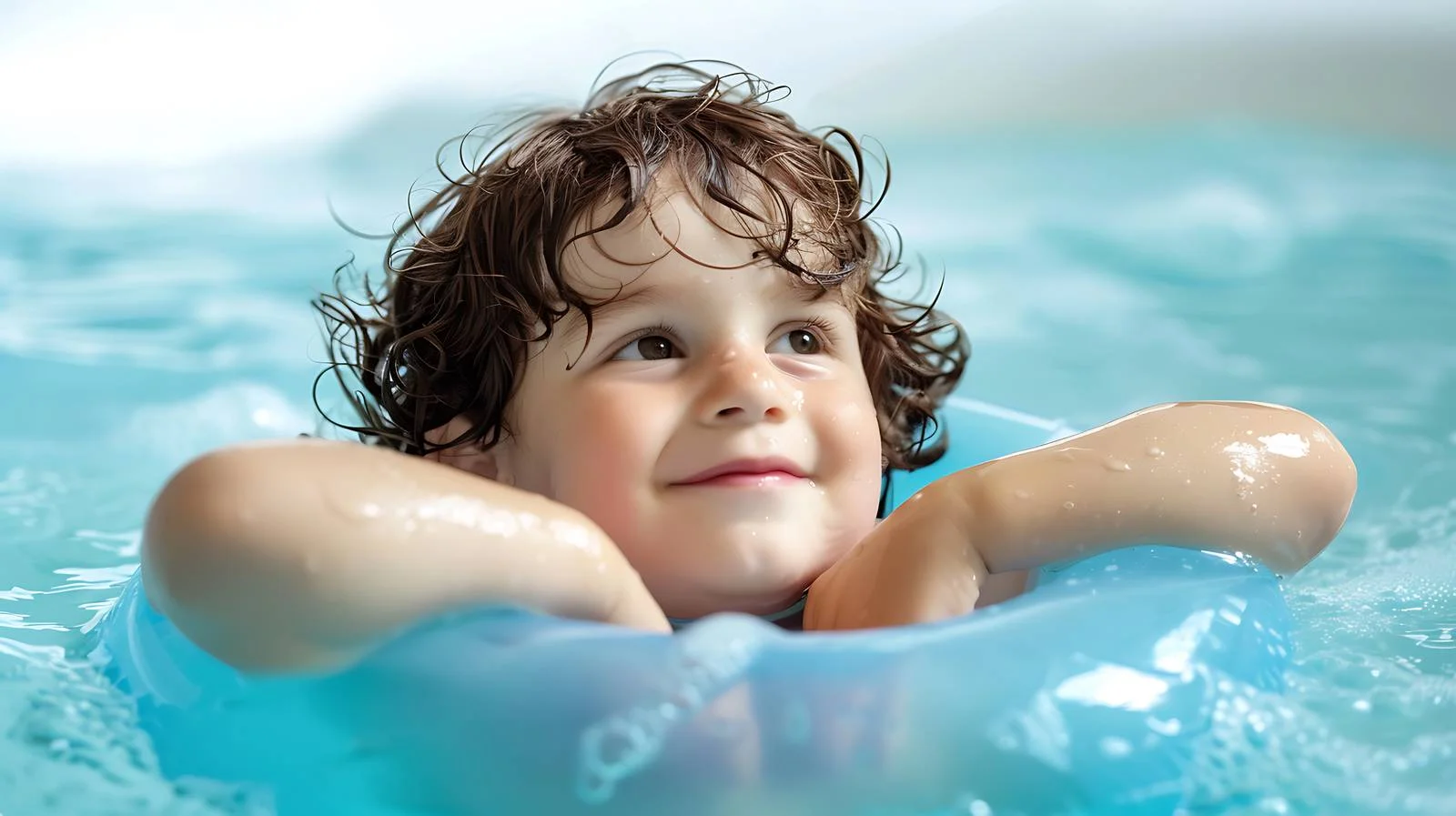 Joyful Child in Pool - Isolated White Background — free download from Dotvec