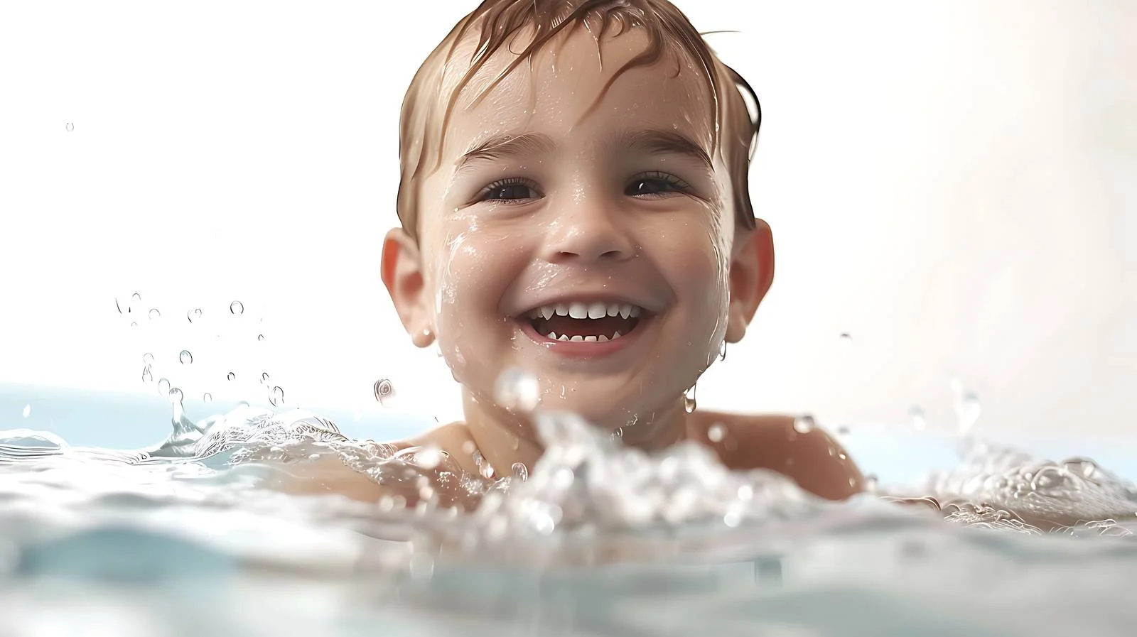 Cheerful Boy Swimming Pool Portrait — free download from Dotvec