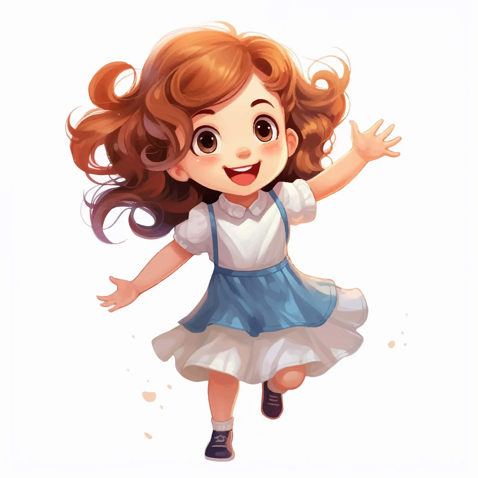 Happy Little Girl Cartoon Vector Illustration — free download from Dotvec