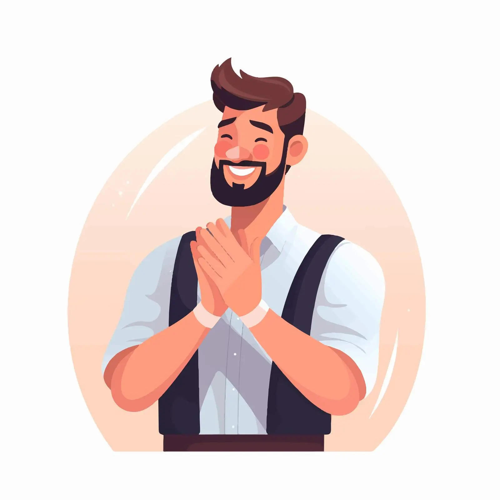 Joyful Man Clapping Hands in Celebration — free download from Dotvec