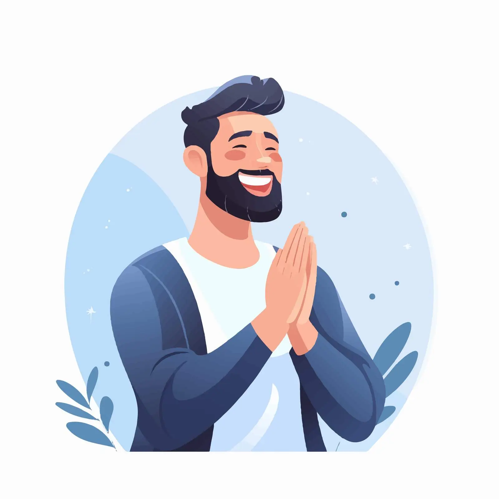 Joyful Man Applauding with Excitement — free download from Dotvec