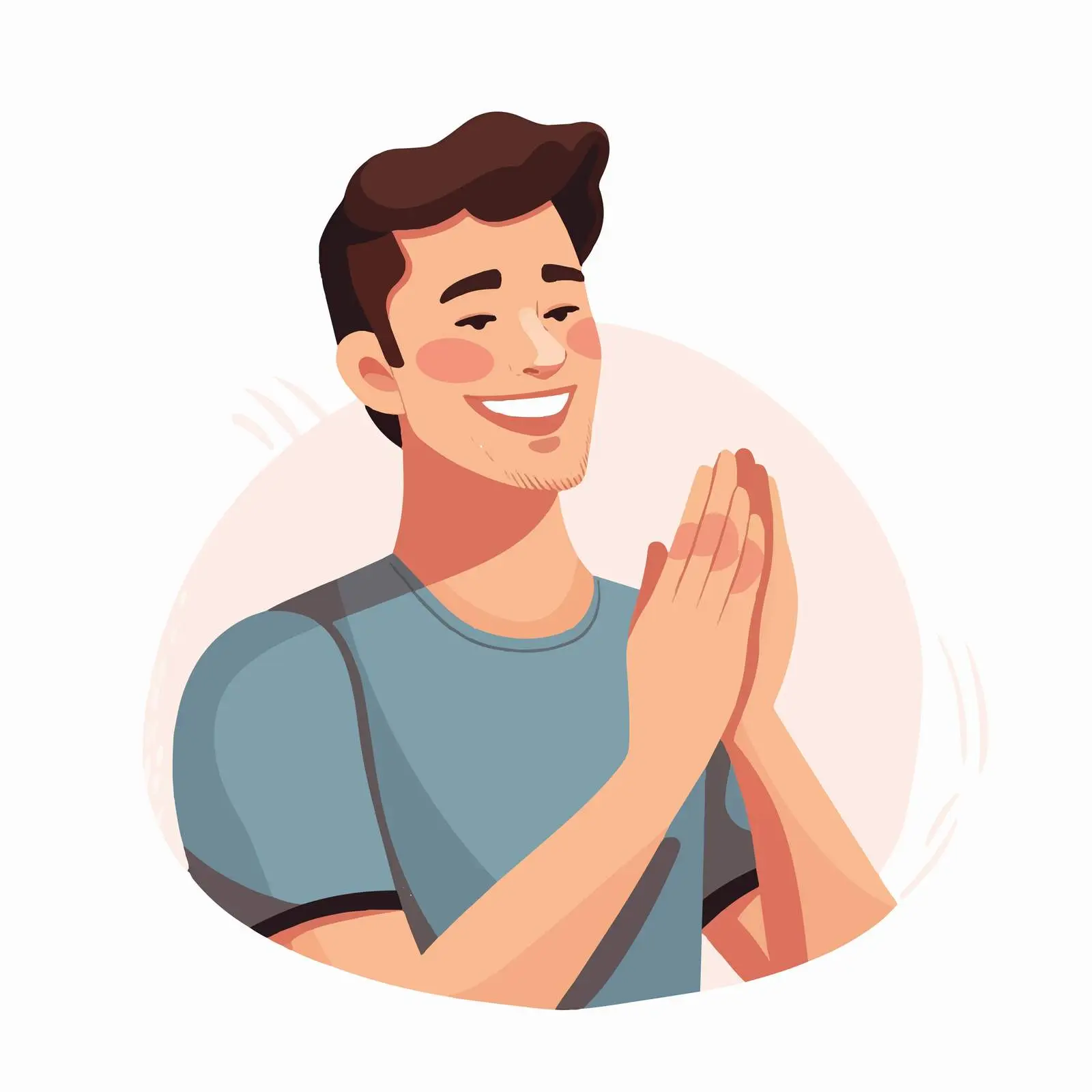 Joyful Man Clapping Hands in Excitement — free download from Dotvec