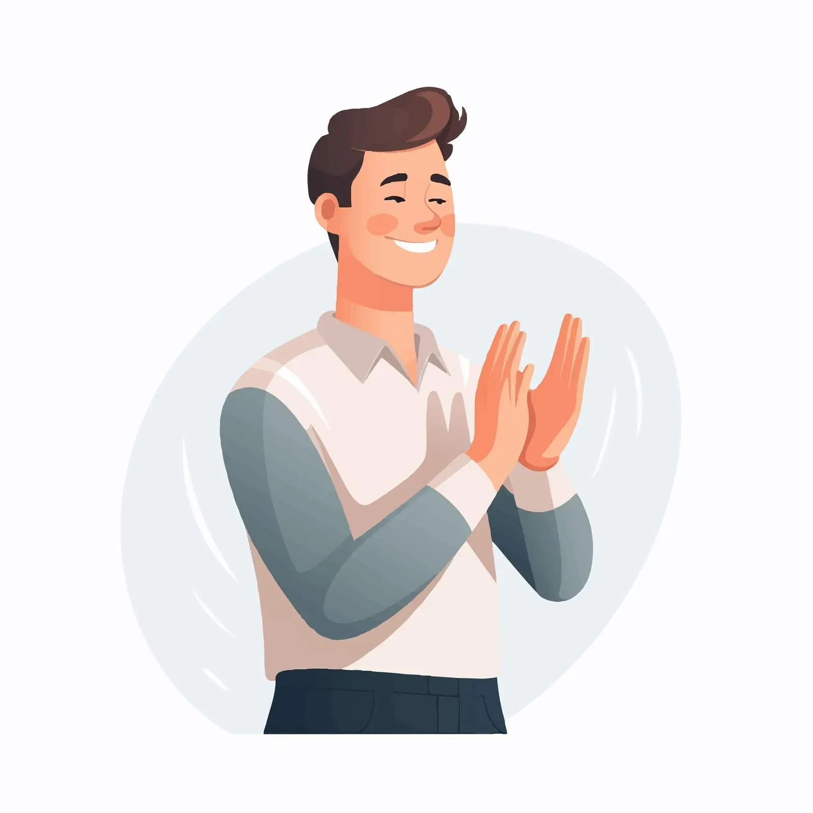 Joyful Man Applauding with Excitement — free download from Dotvec