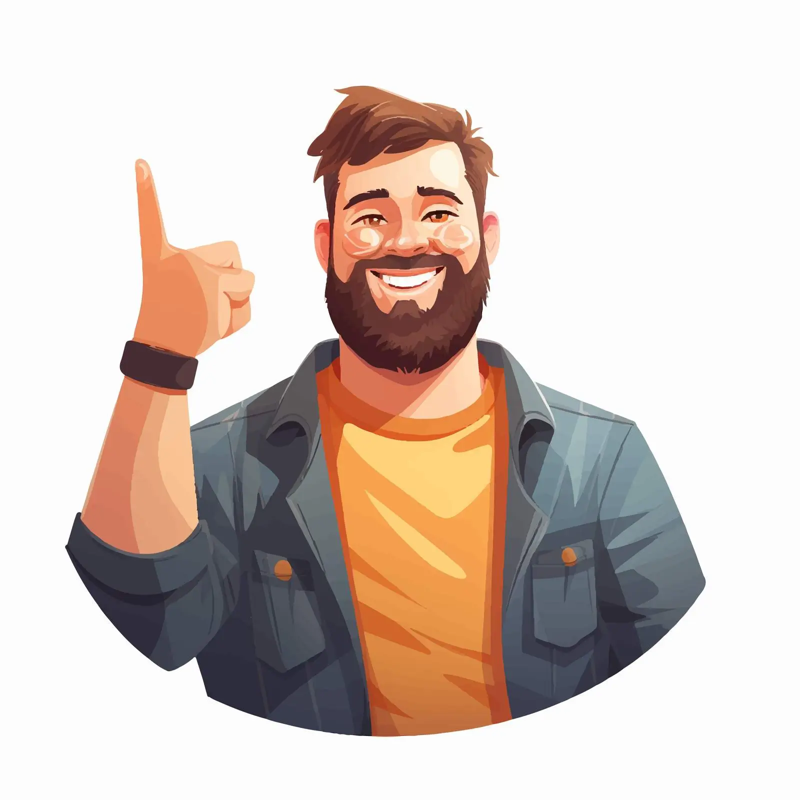 Happy Man Peace Victory Gesture Vector — free download from Dotvec