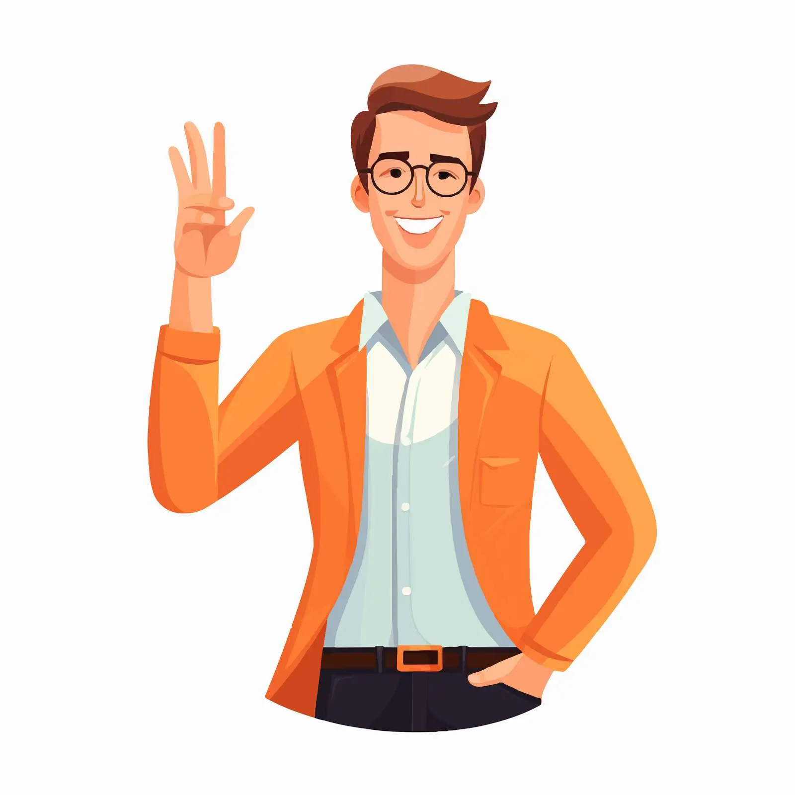 Happy Man Gesturing Peace and Victory — free download from Dotvec