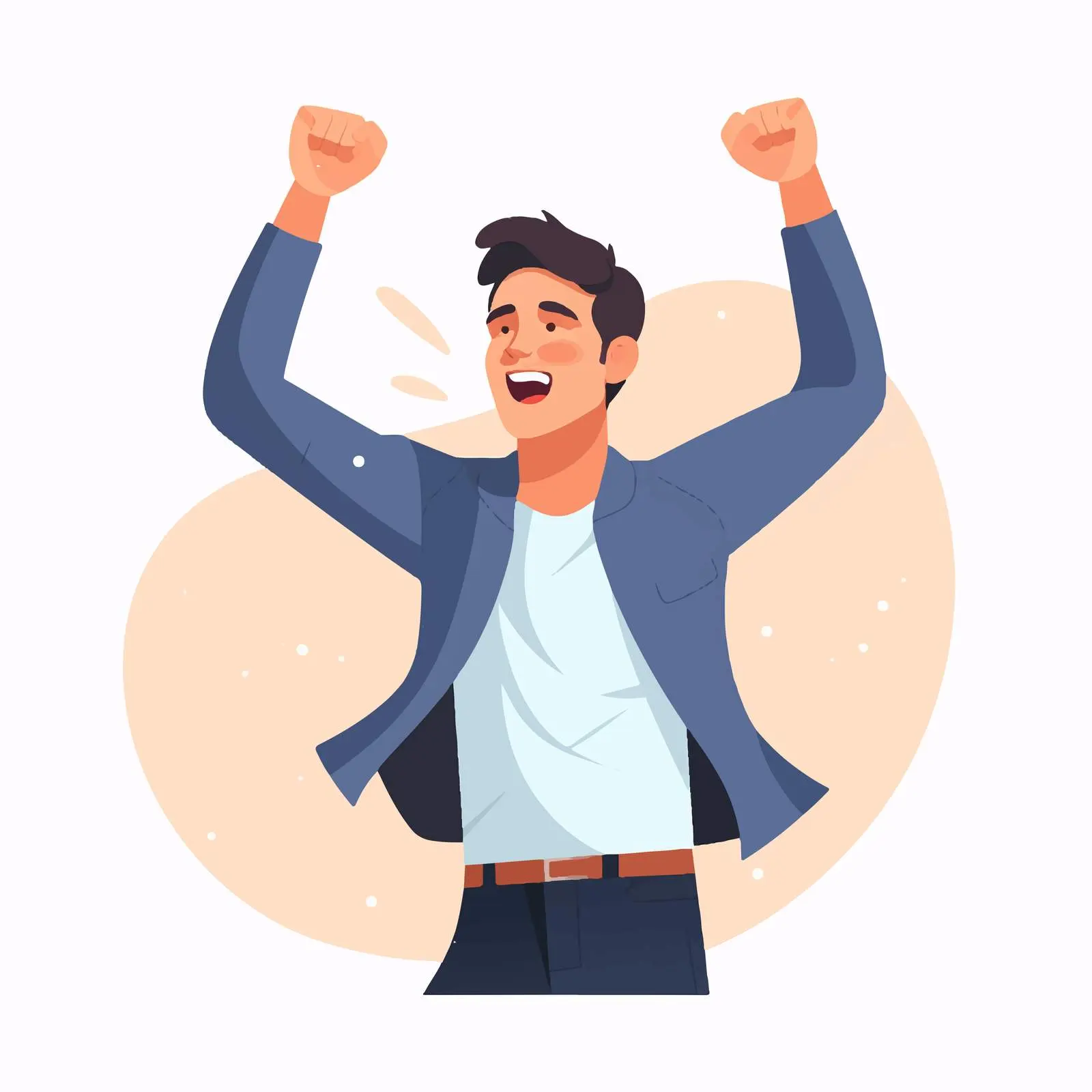 Joyful Man Celebrating with Fist Raised – free fist image from Dotvec