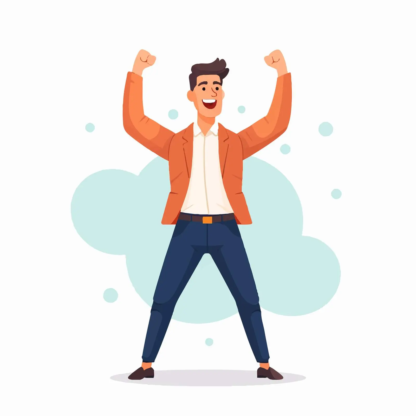 Joyful Man Celebrating with Fist Gesture — free download from Dotvec