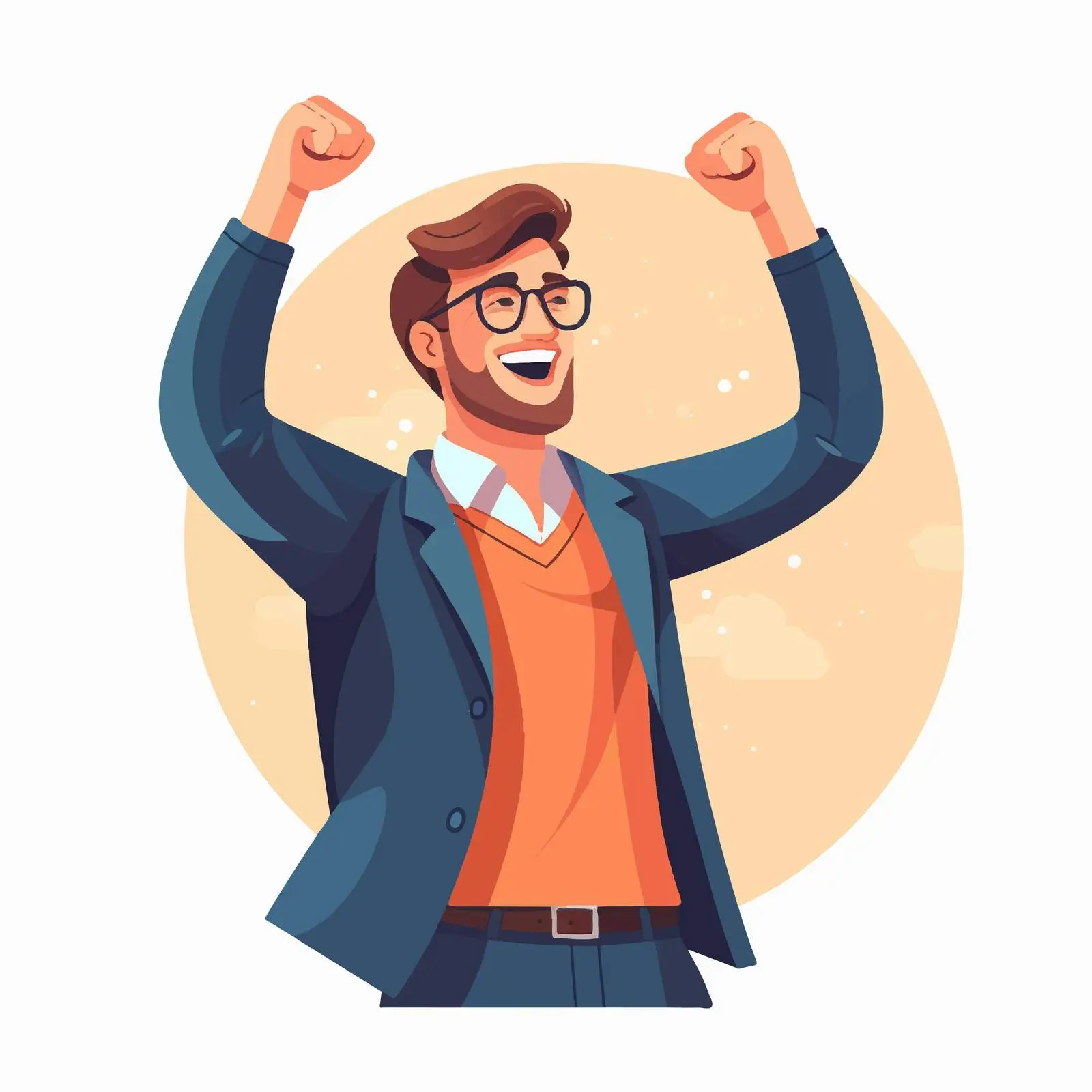 Joyful Man Celebrating with Fist Gesture — free download from Dotvec