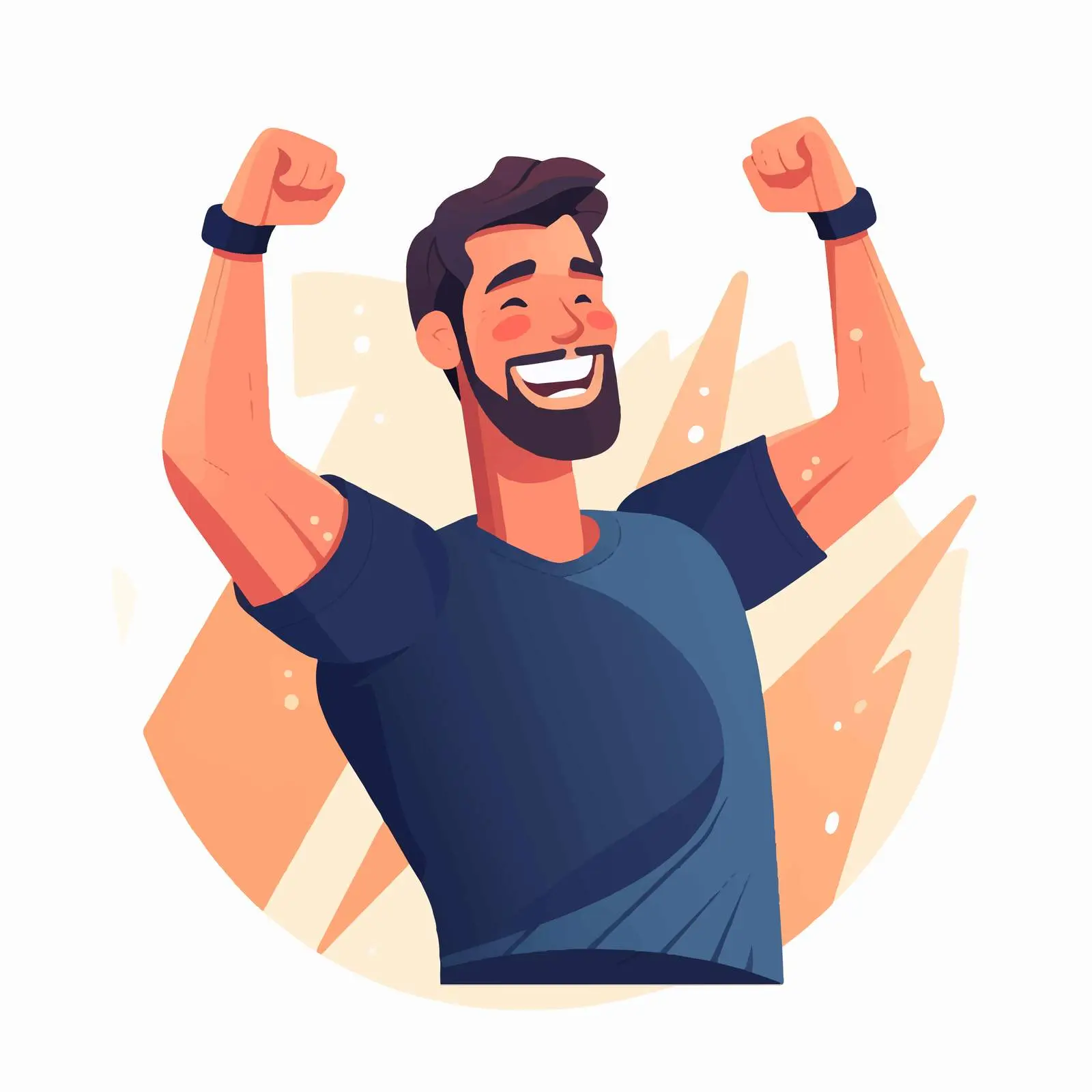 Joyful Man Celebrating with Fist Gesture — free download from Dotvec
