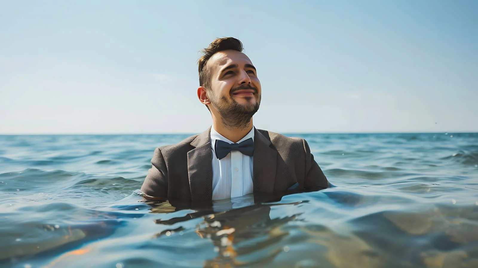 Elegant Man in Suit at Sea — free download from Dotvec