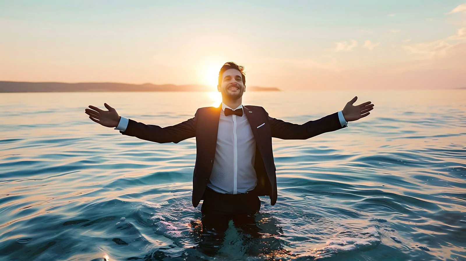 Elegant Man Enjoying Seaside View — free download from Dotvec