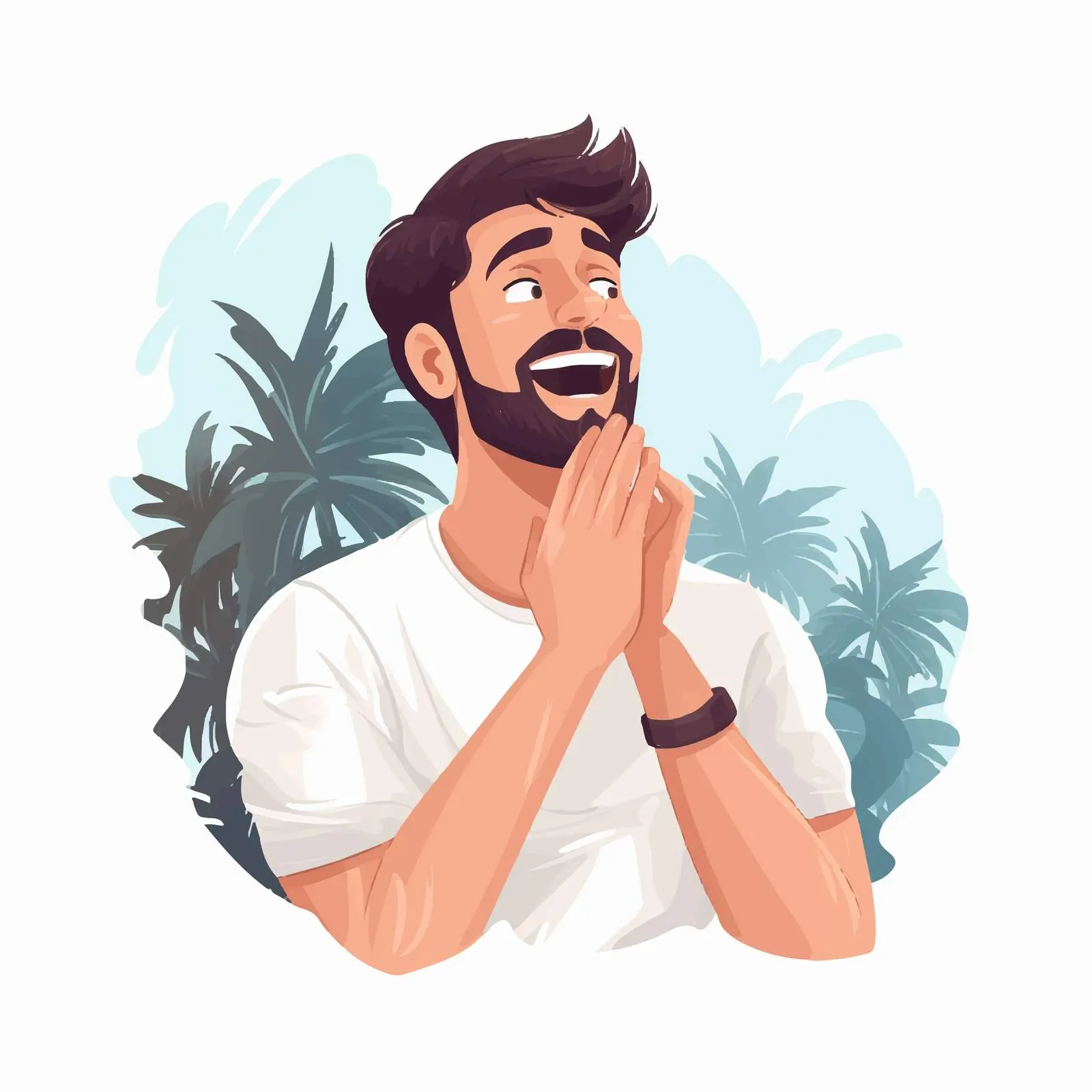 Happy Man Laughing at a Funny Joke – free happy vibes image from Dotvec