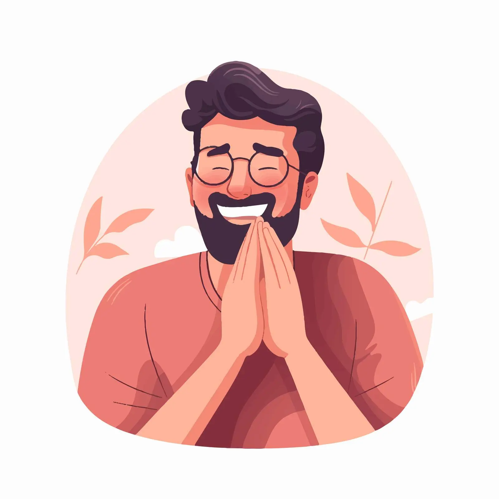 Happy Man Giggling from a Funny Joke — free download from Dotvec