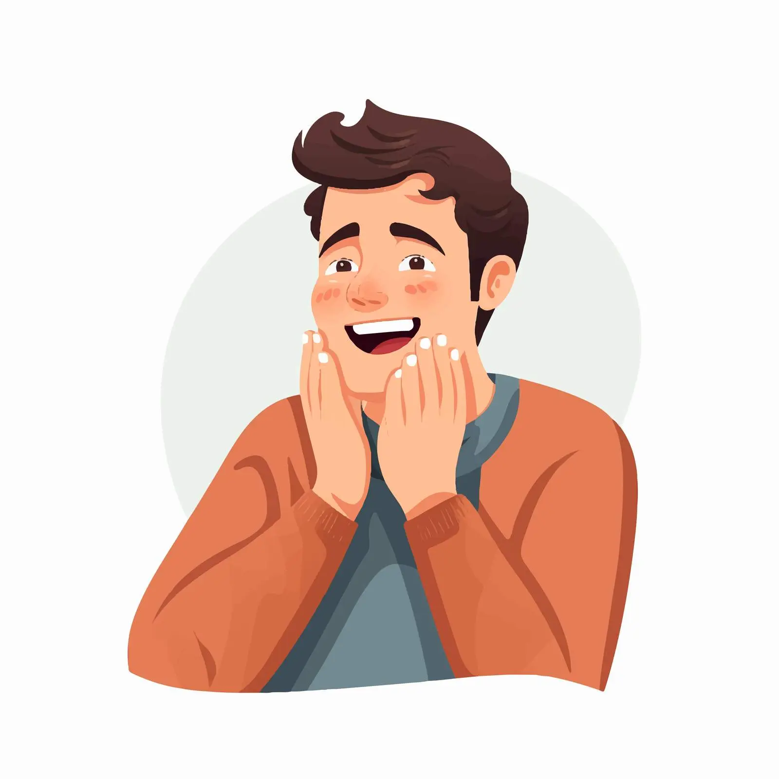 Happy Man Giggling from a Funny Joke — free download from Dotvec