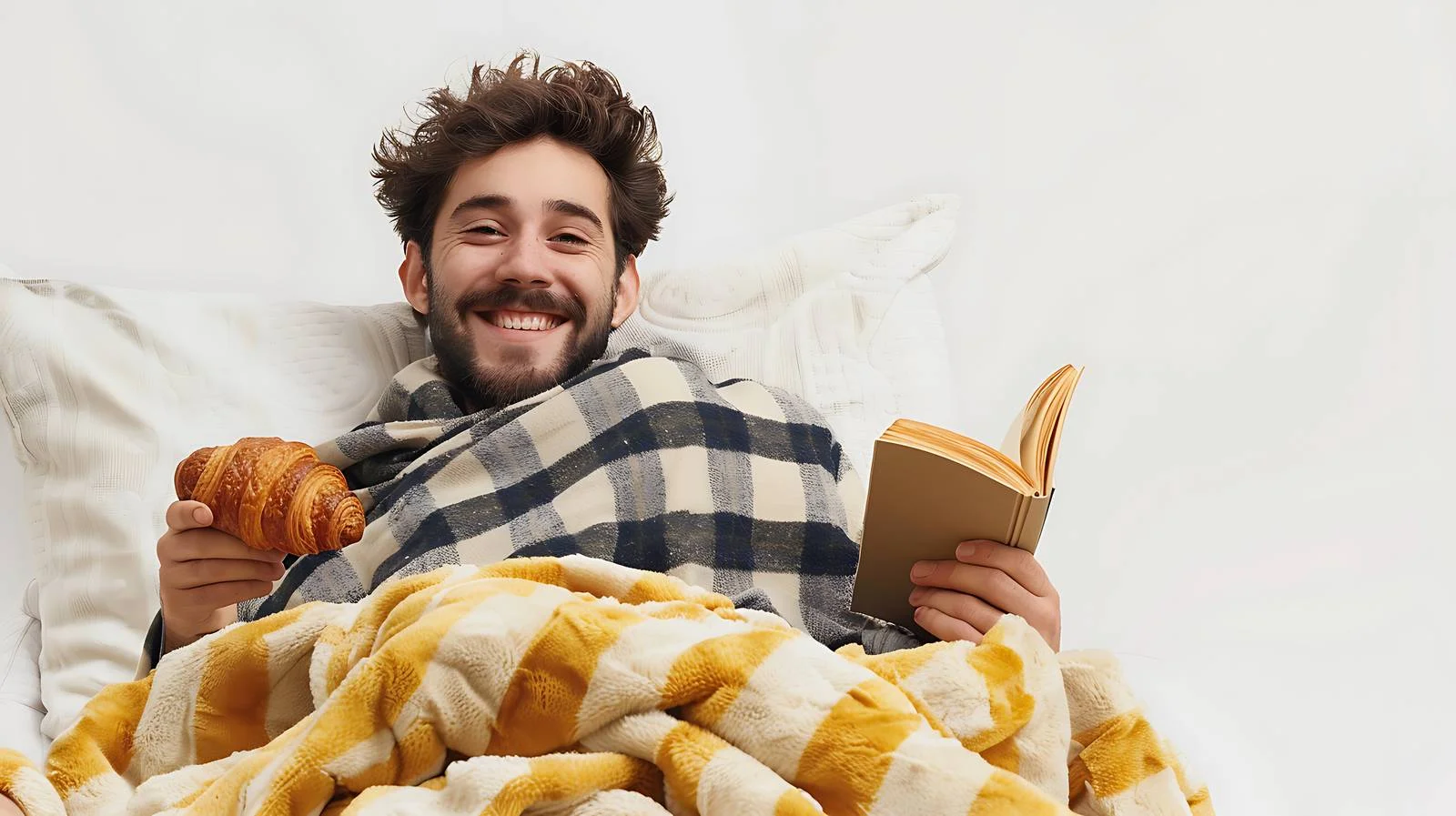 Relaxing Morning with Croissant and Book — free download from Dotvec