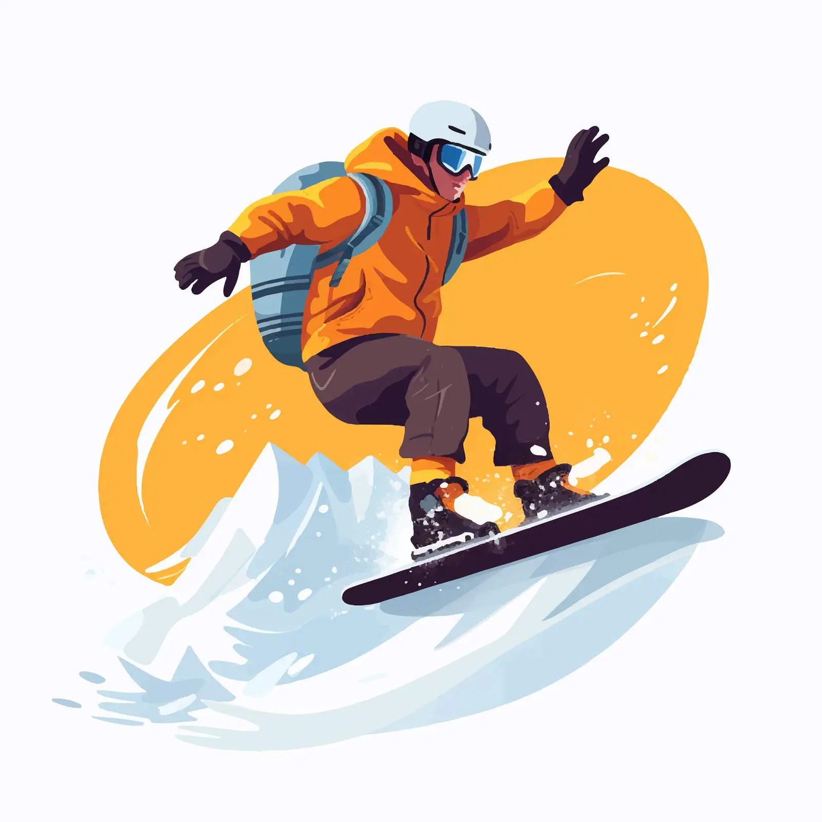 Happy Snowboarder Jumping in the Snow — free download from Dotvec