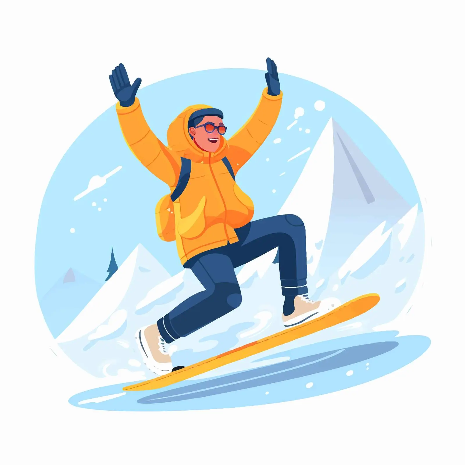 Happy Snowboarder Jumping with Ride Style – free snowboarding image from Dotvec