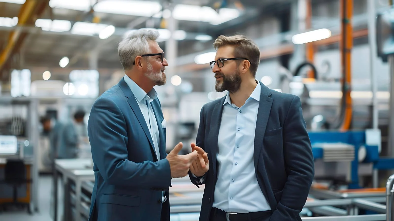 Mature Businessmen Discussion in Standing Pose — free download from Dotvec