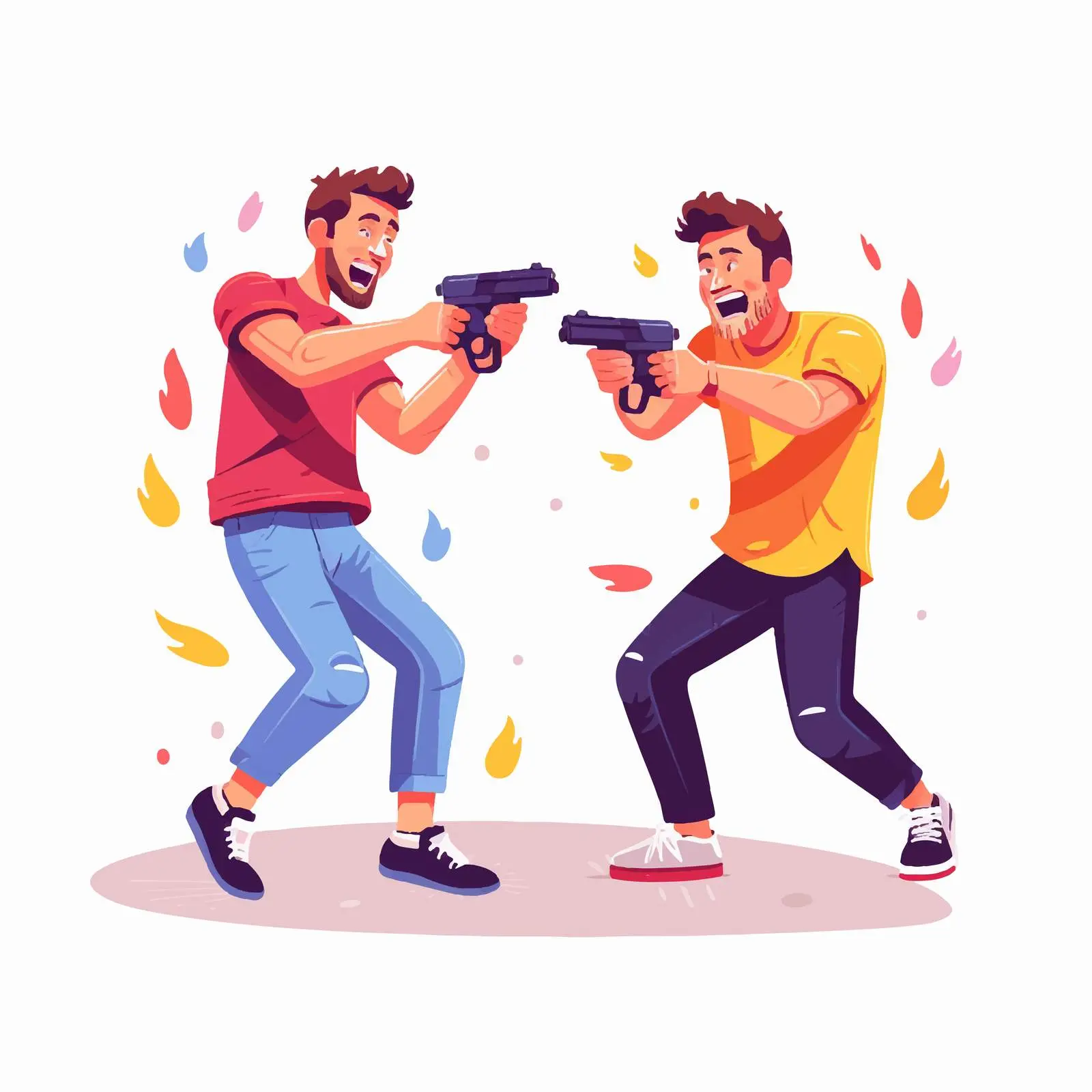 Men Playing with Toy Guns Together – free friendship goals image from Dotvec