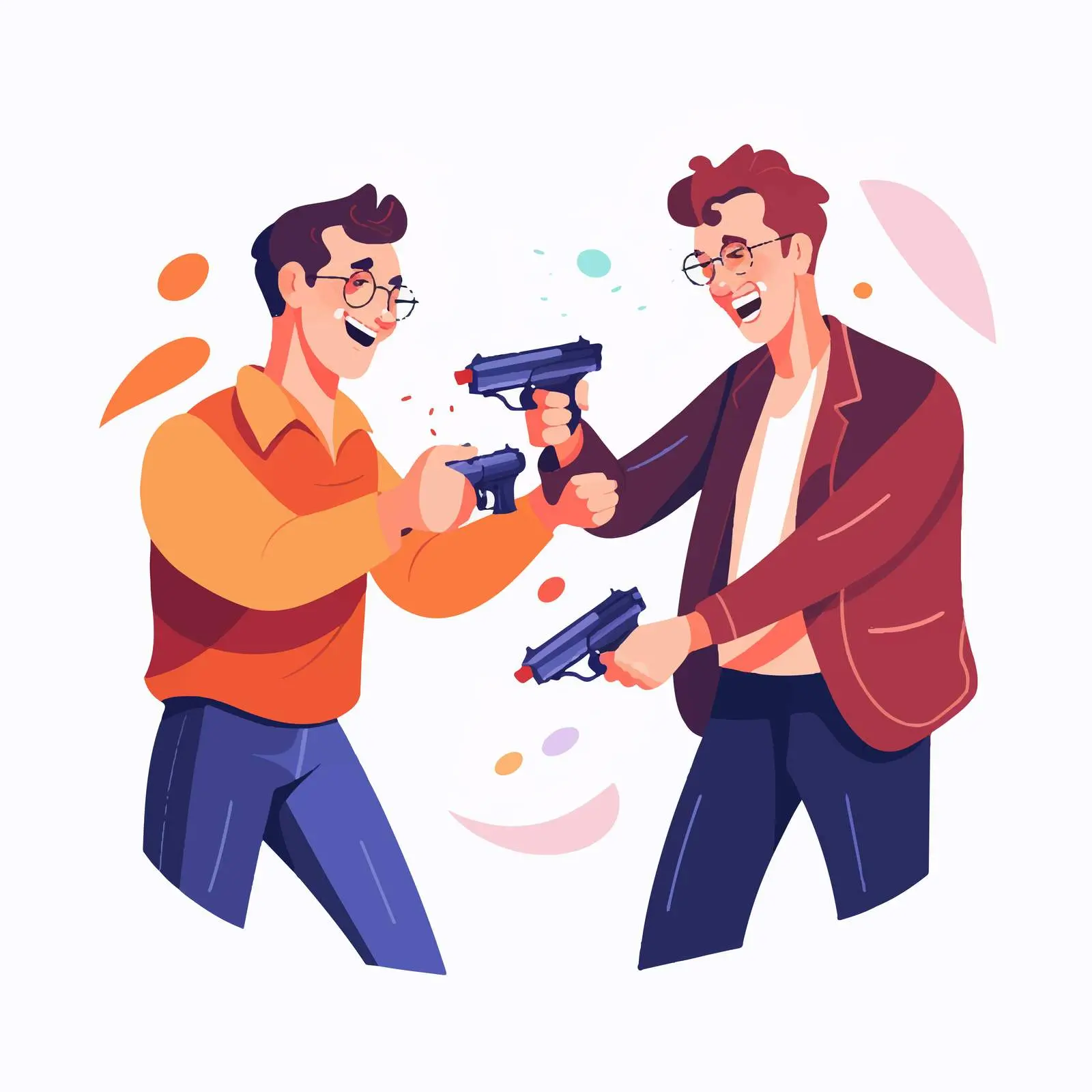 Friends Playing with Toy Guns Together — free download from Dotvec