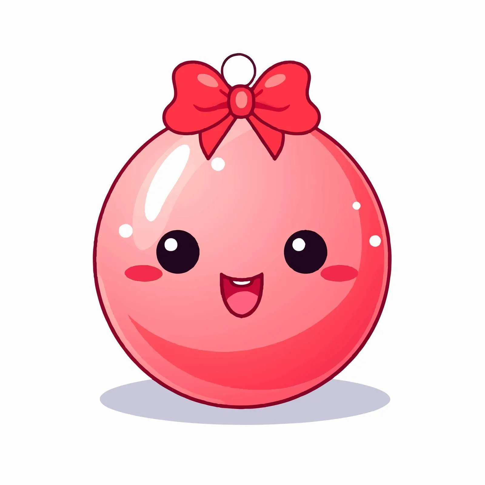 Kawaii Christmas Ball Cartoon Vector Illustration — free download from Dotvec
