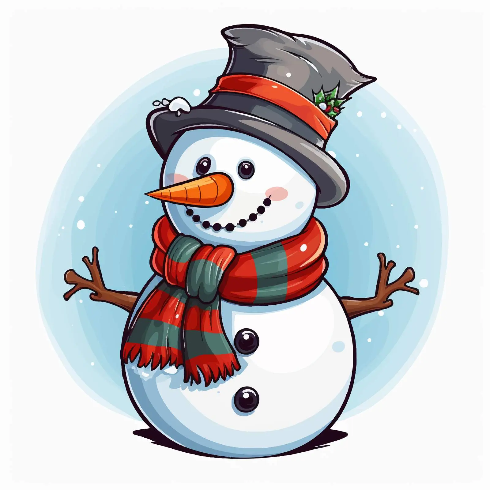 Cartoon Snowman Character for Merry Christmas — free download from Dotvec