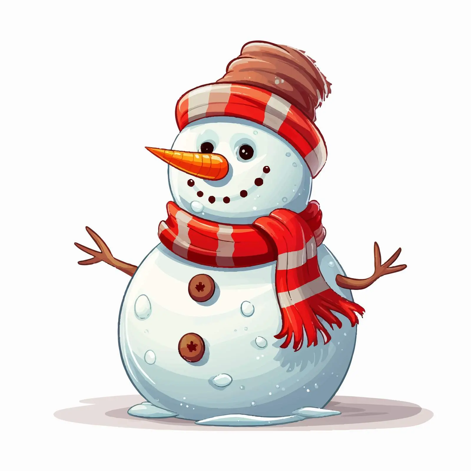 Merry Christmas Snowman Cartoon Vector Illustration — free download from Dotvec