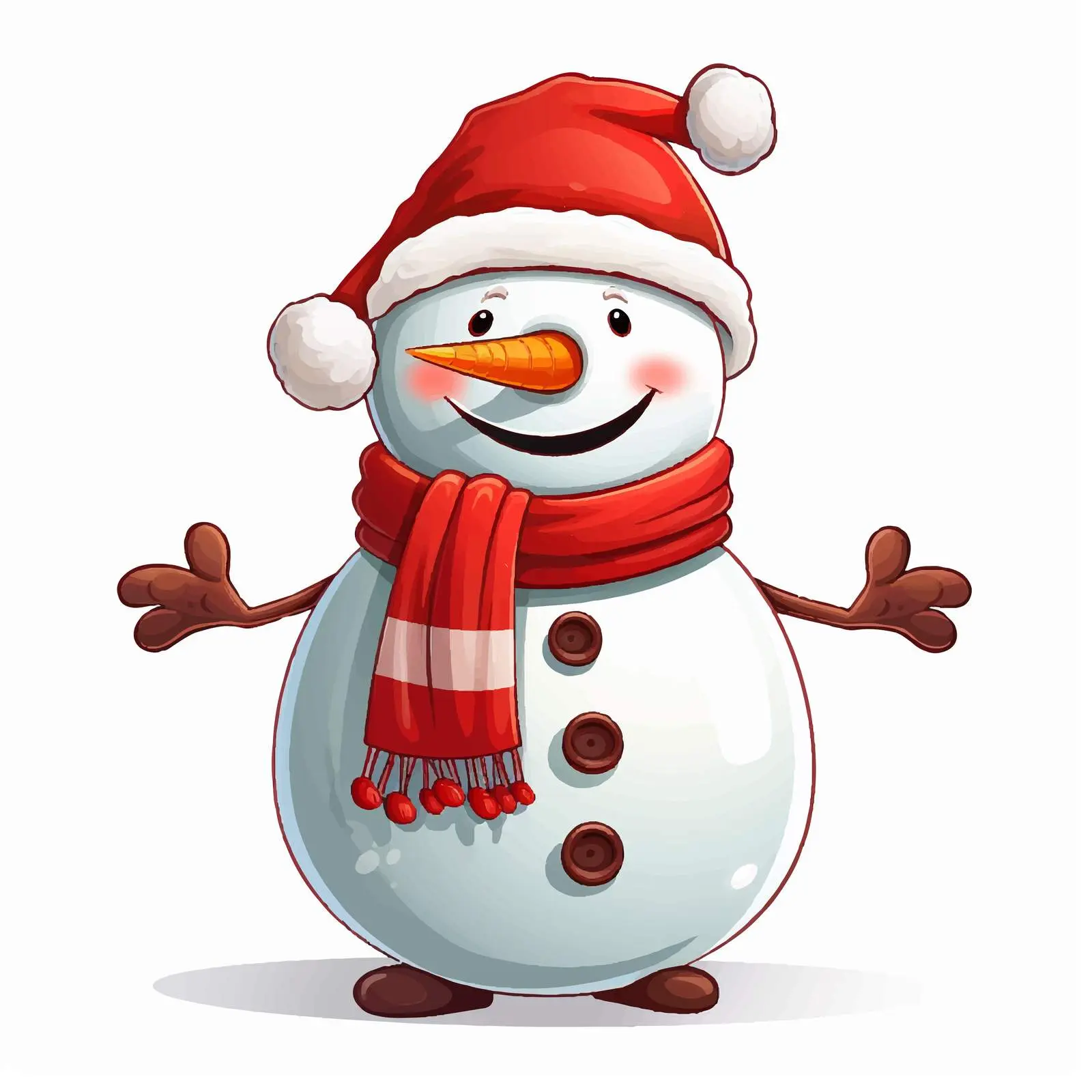 Happy Merry Christmas Snowman Cartoon Vector Illustration — free download from Dotvec