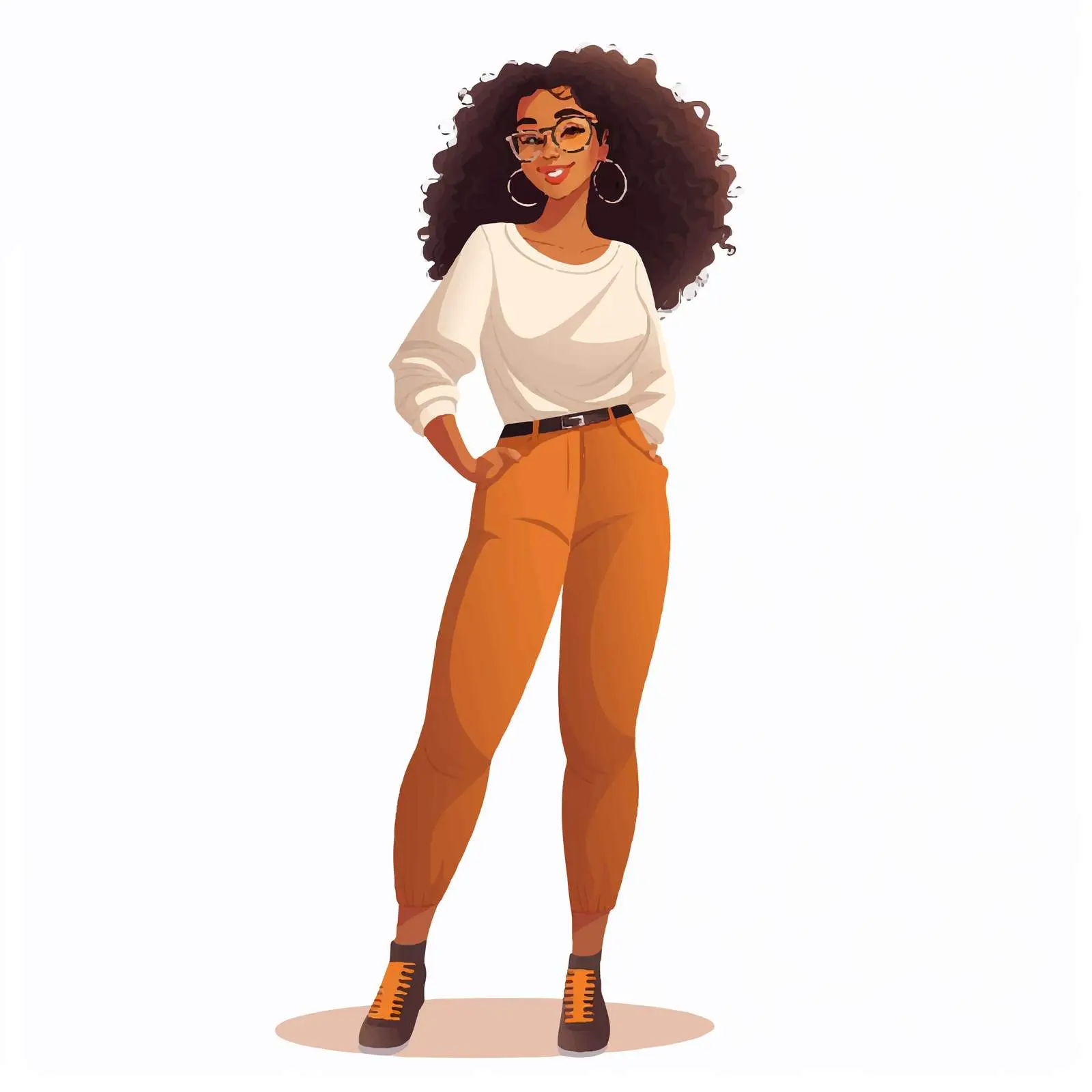 Modern Black Woman in Casual Fashion — free download from Dotvec
