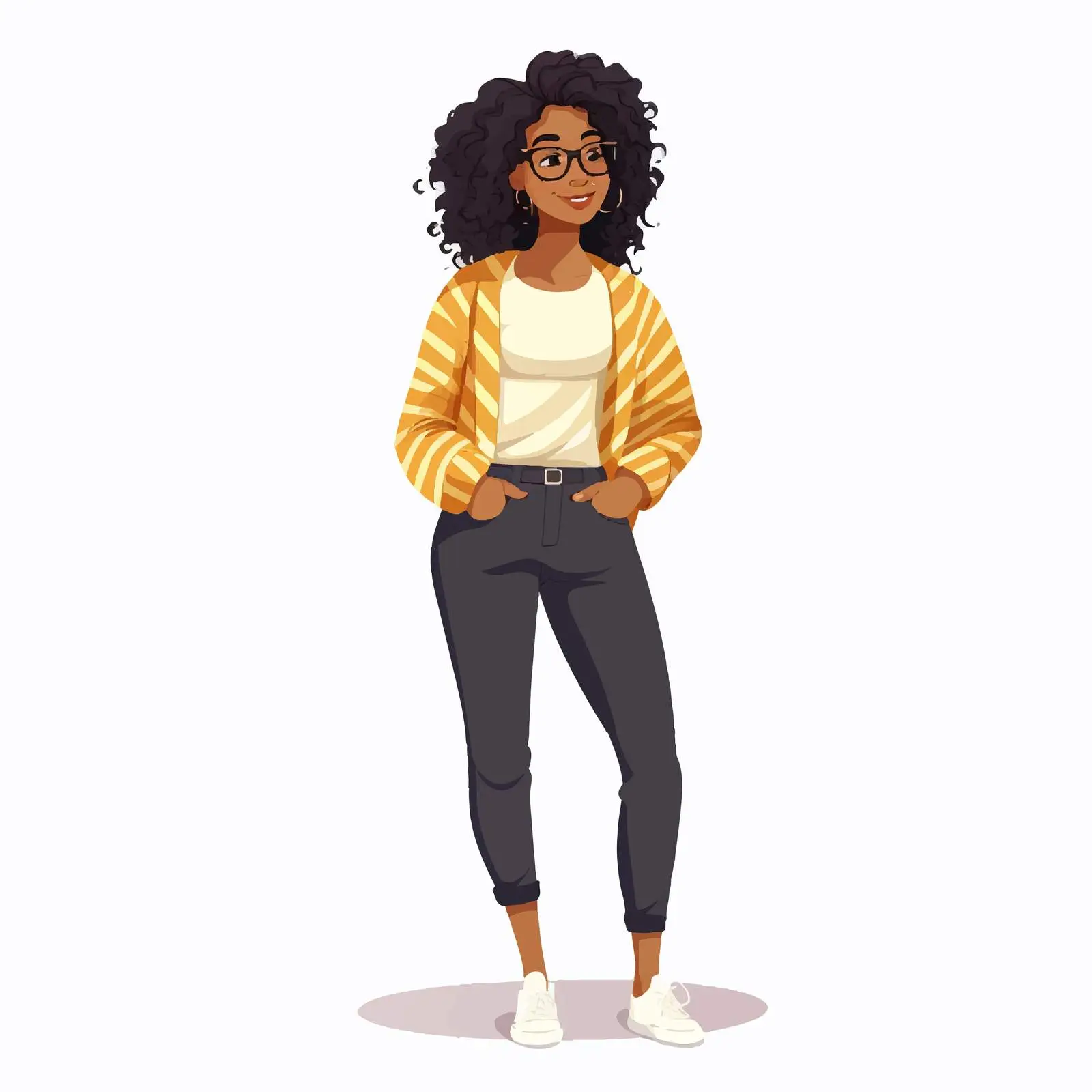 Modern Black Woman in Casual Fashion — free download from Dotvec