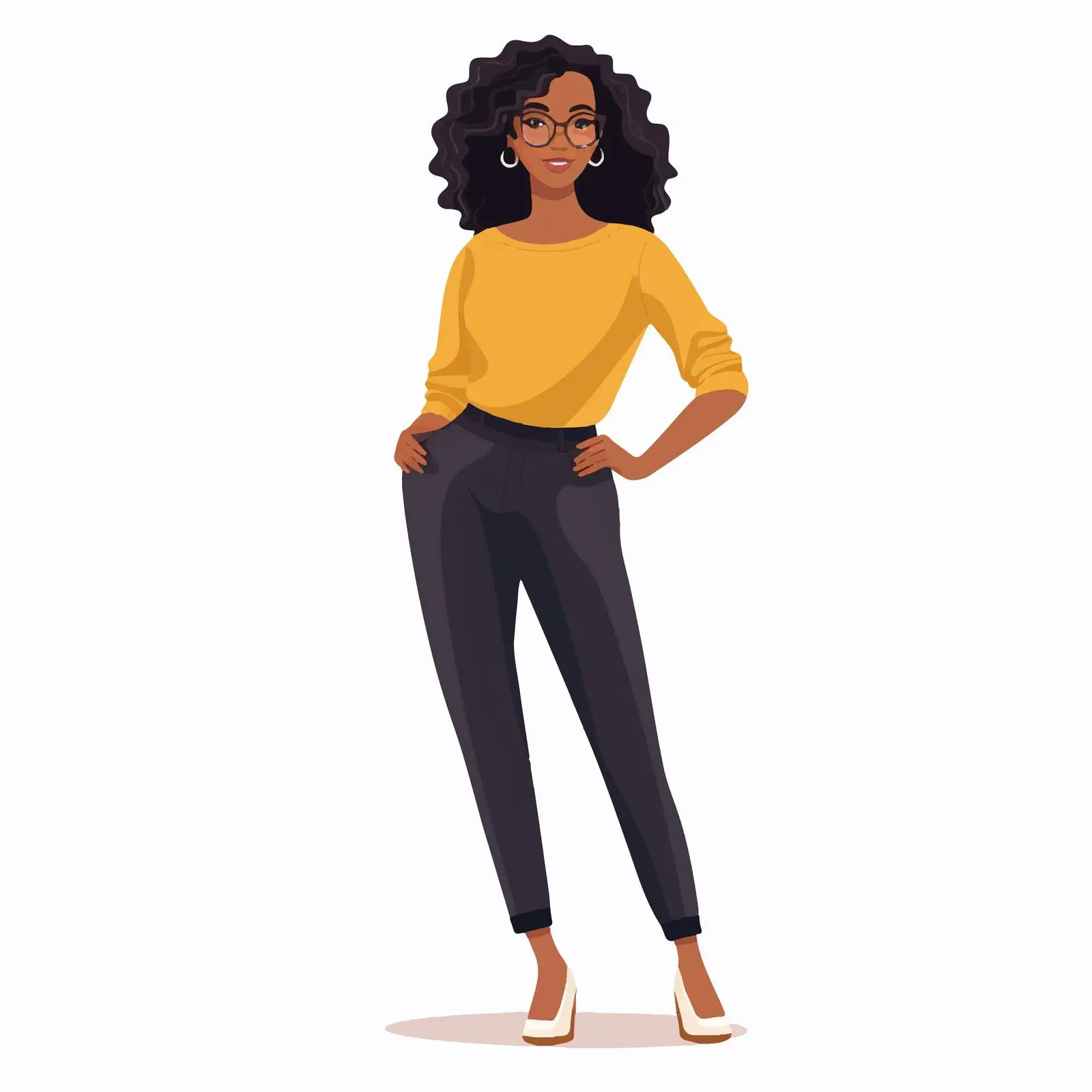 Happy Modern Black Woman in Casual Fashion — free download from Dotvec