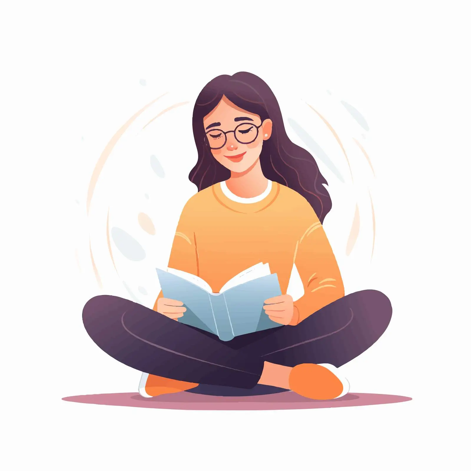 Young Woman Reading on Floor — free download from Dotvec