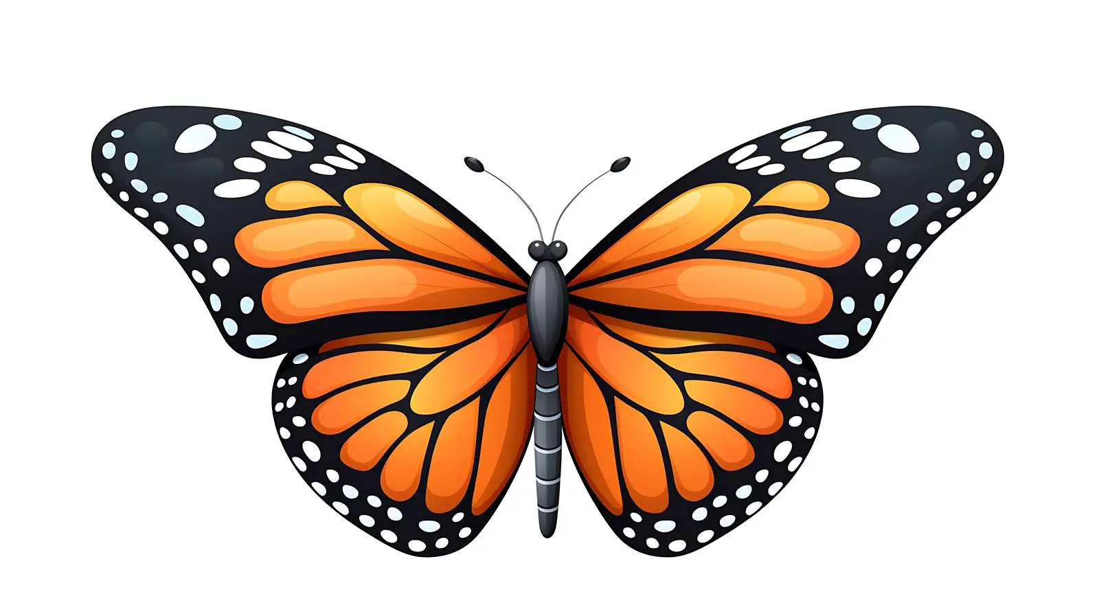 Cheerful Monarch Butterfly Cartoon — free download from Dotvec