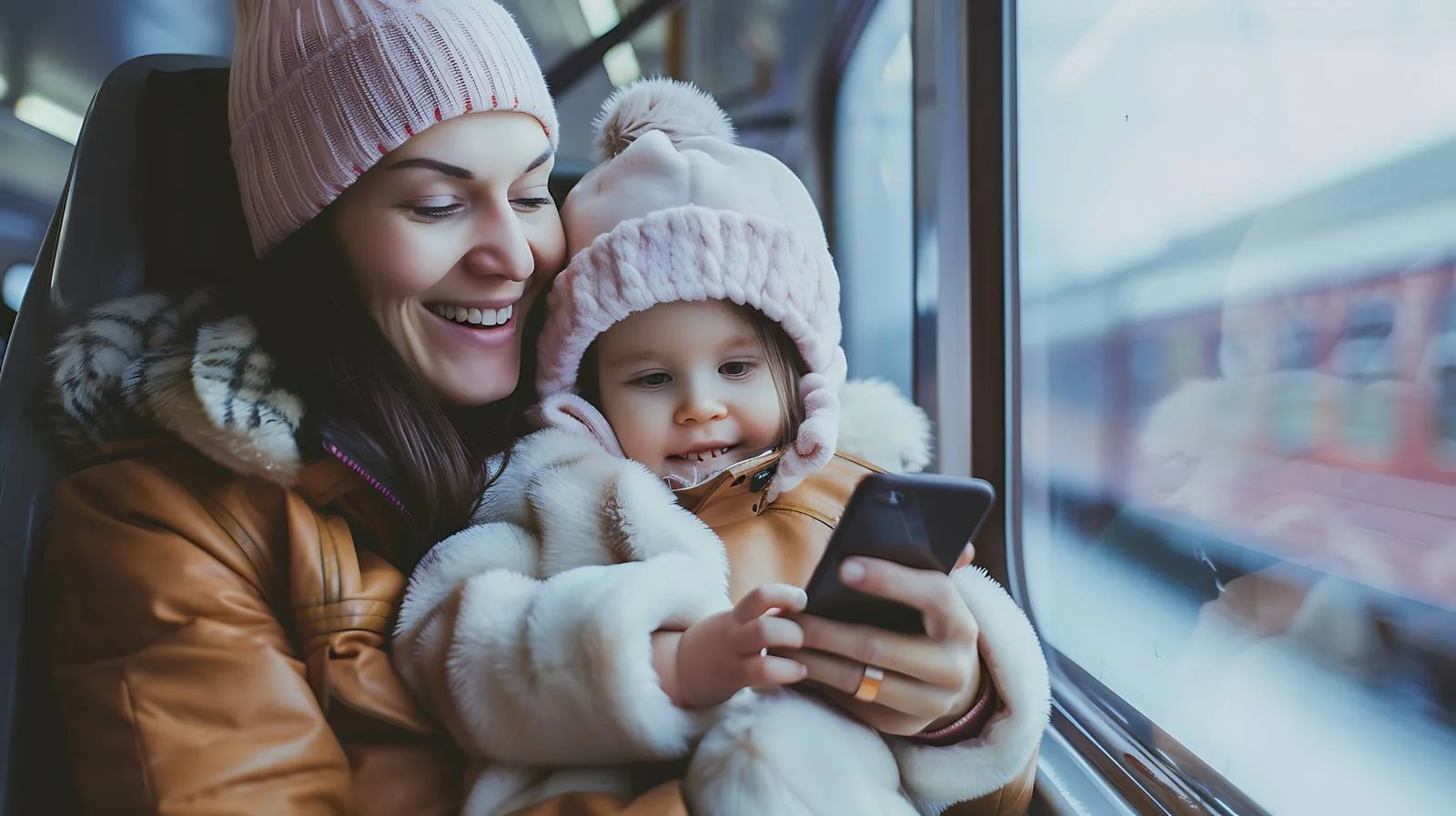 Joyful Mother and Baby Smartphone Interaction — free download from Dotvec