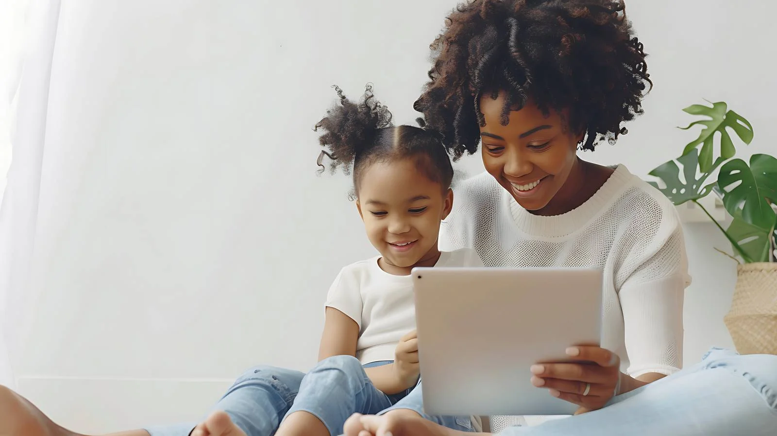 Family Using Tablet at Home — free download from Dotvec