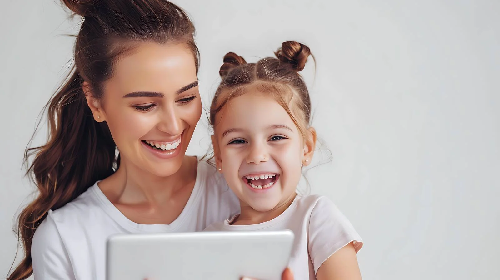 Joyful Mother Daughter Tablet Home Activity — free download from Dotvec