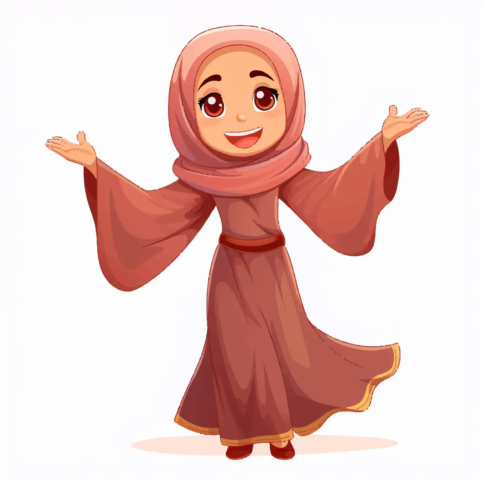 Cheerful Muslim Cartoon Character Vector Illustration — free download from Dotvec