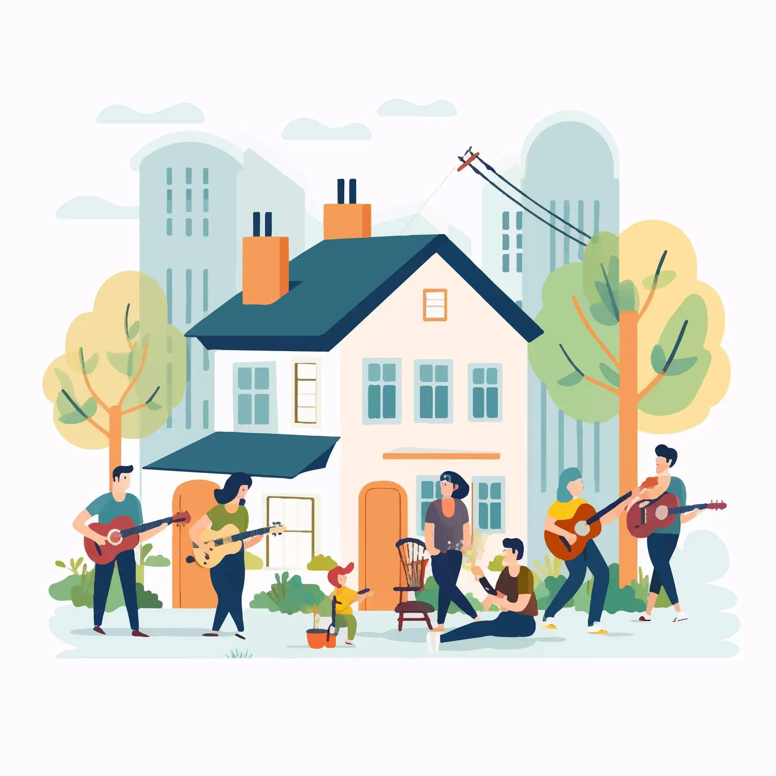 Happy Neighbors in a Good Neighborhood Concept — free download from Dotvec