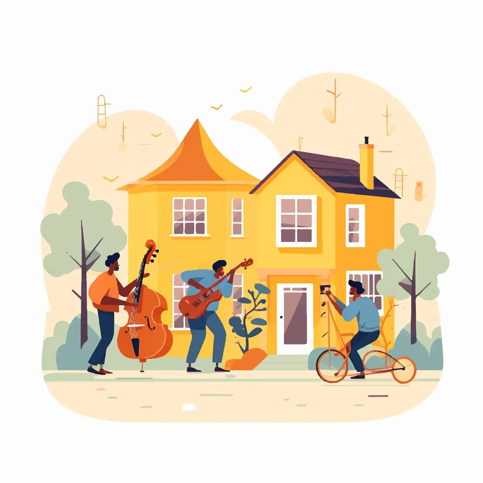 Happy Neighbors in a Good Neighborhood Concept – free connectedness image from Dotvec
