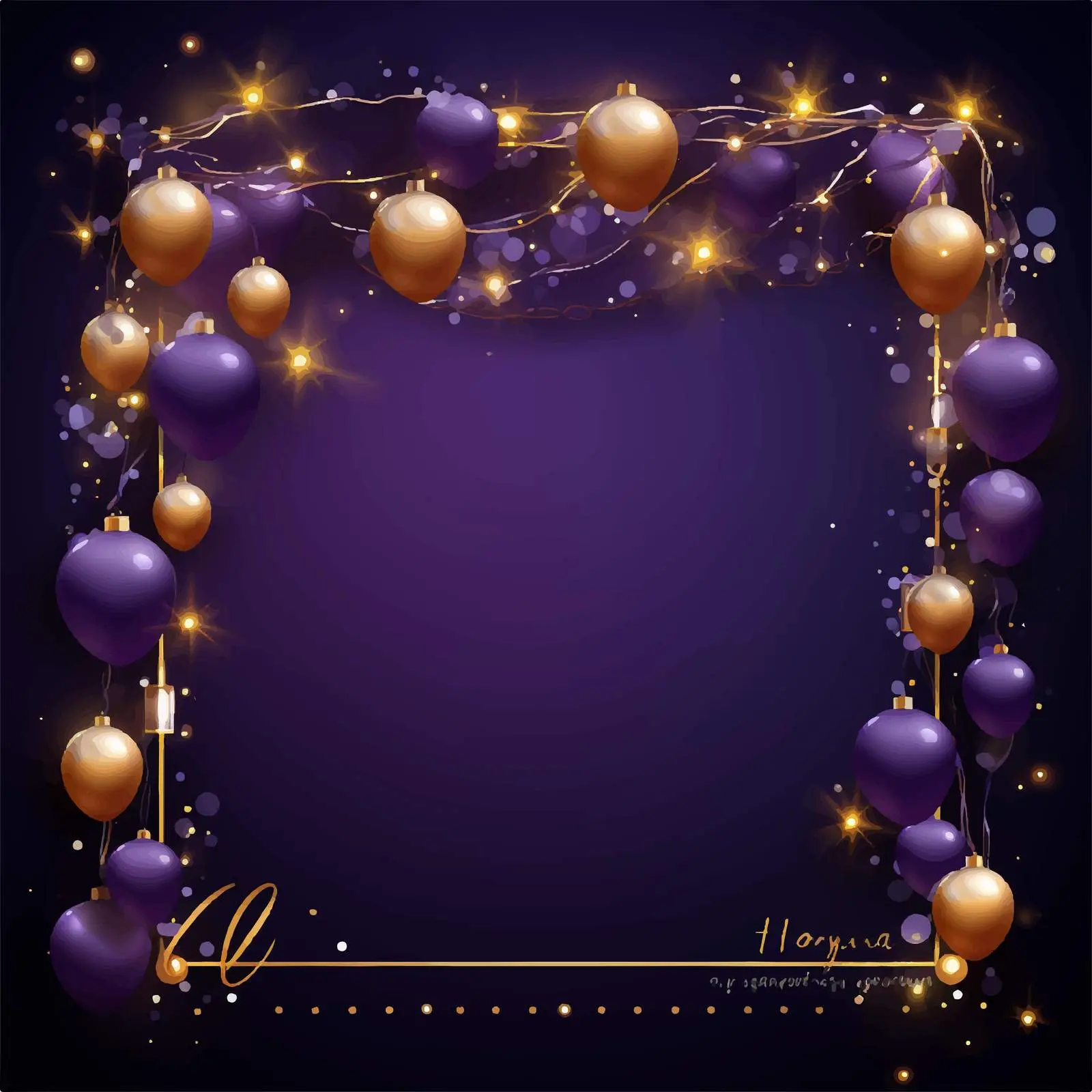 Happy New Year Greeting Card Template with Border — free download from Dotvec