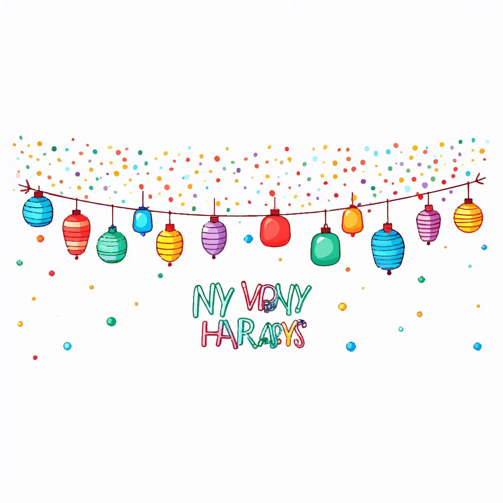 Happy New Year Horizontal Greeting Card Banner — free download from Dotvec