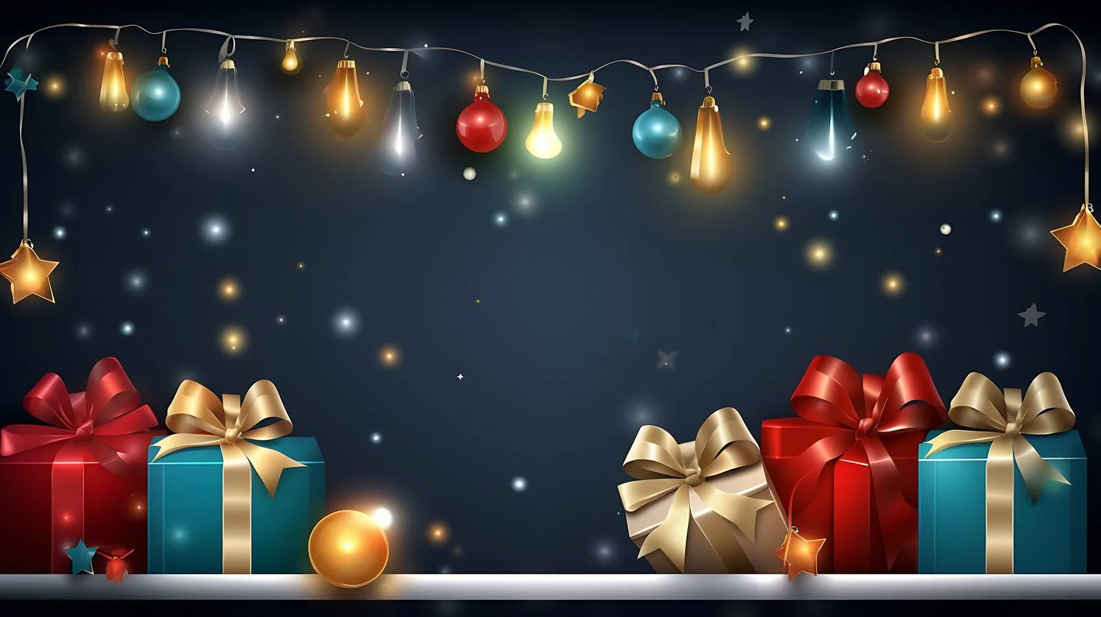 Elegant New Year Horizontal Banner with Frame — free download from Dotvec