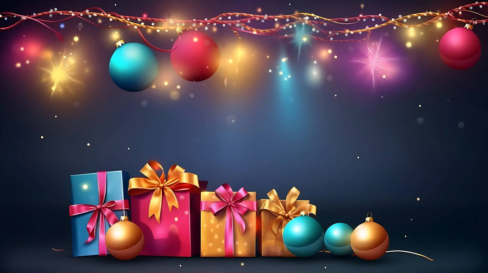 Festive New Year Banner with Elegant Frame — free download from Dotvec