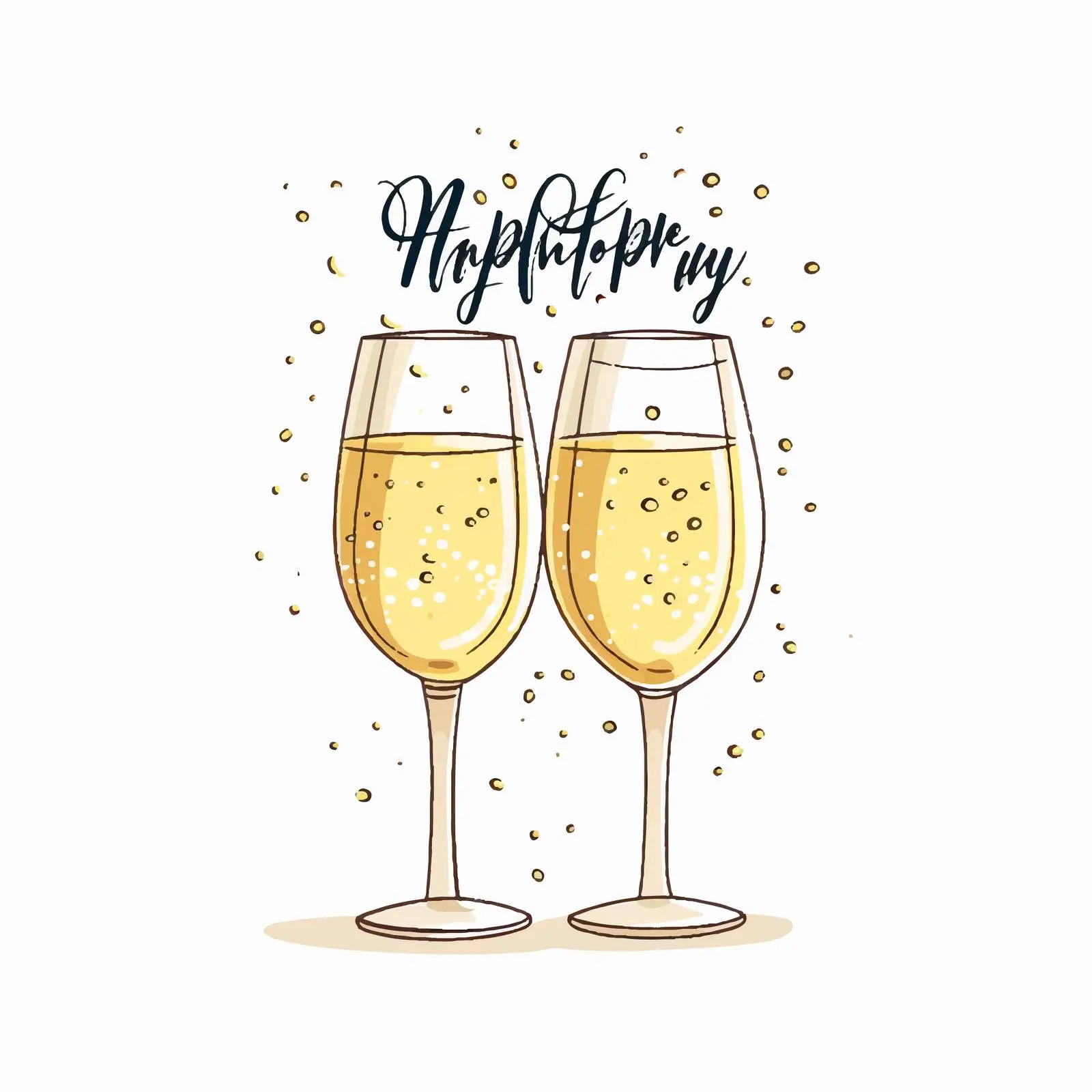 Handwritten Calligraphic Happy New Year Message — free download from Dotvec